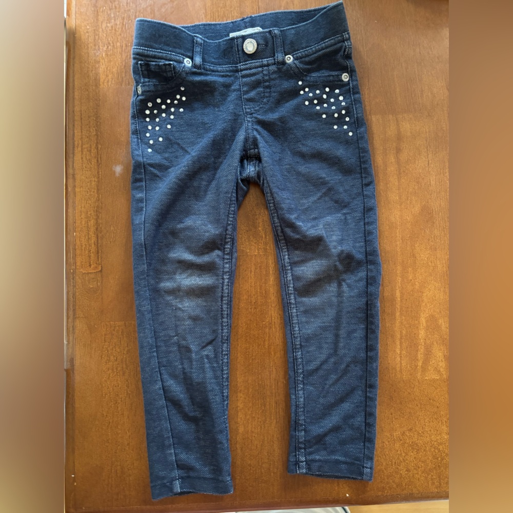 Toddler Blue Jeans with Studded Detail